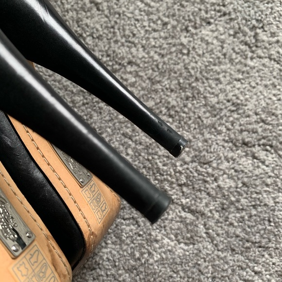 Alejandro Ingelmo Black Peep Toe Slingback Heels - Picture 5 of 8